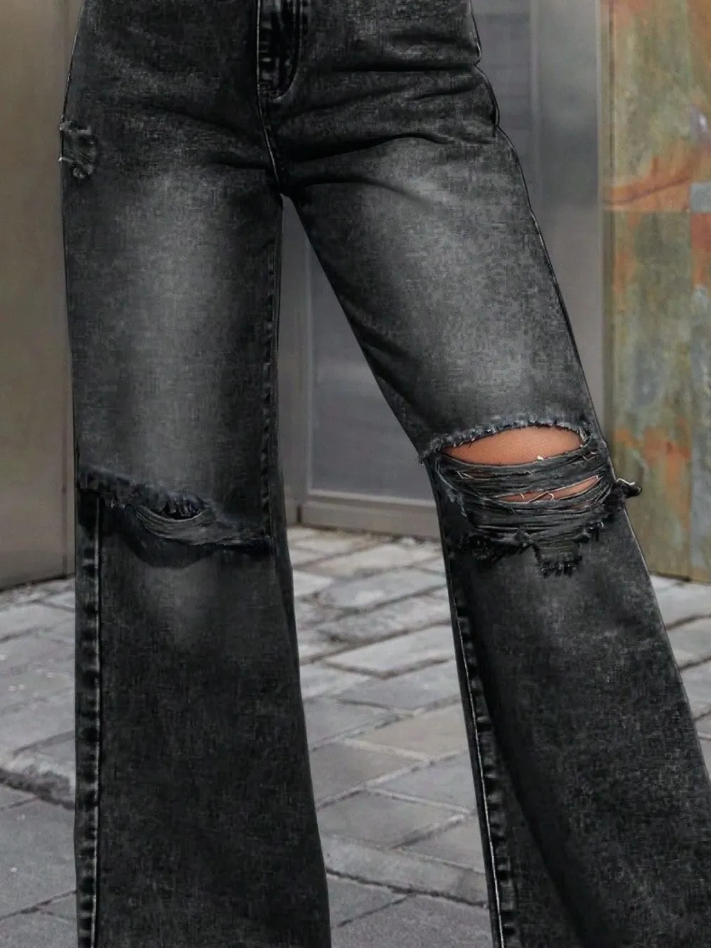 Relaxed Fit Collared Denim Jeans