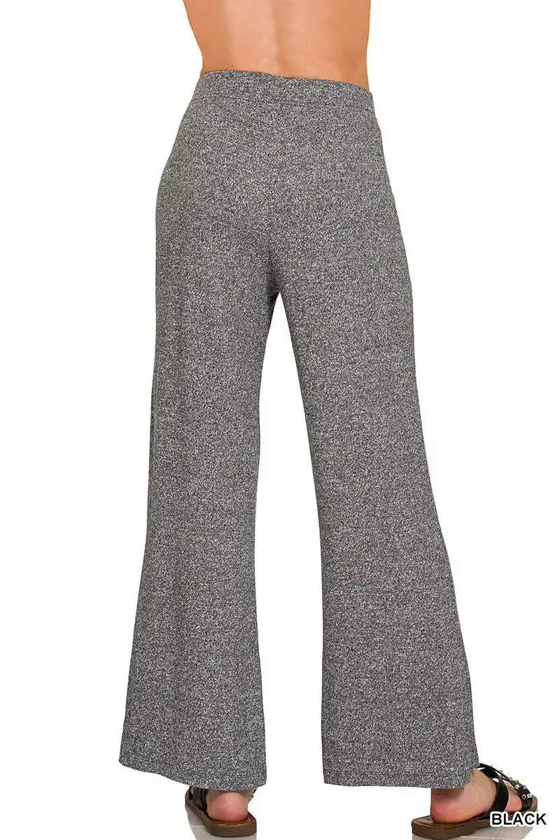 Relaxed Soft Elastic Waisted Flare Pants