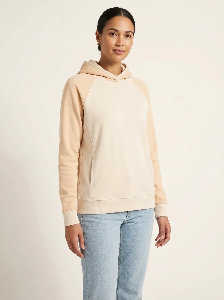 Women's Raglan Colorblock Contrast-Trim Side-Pocket Hoodie