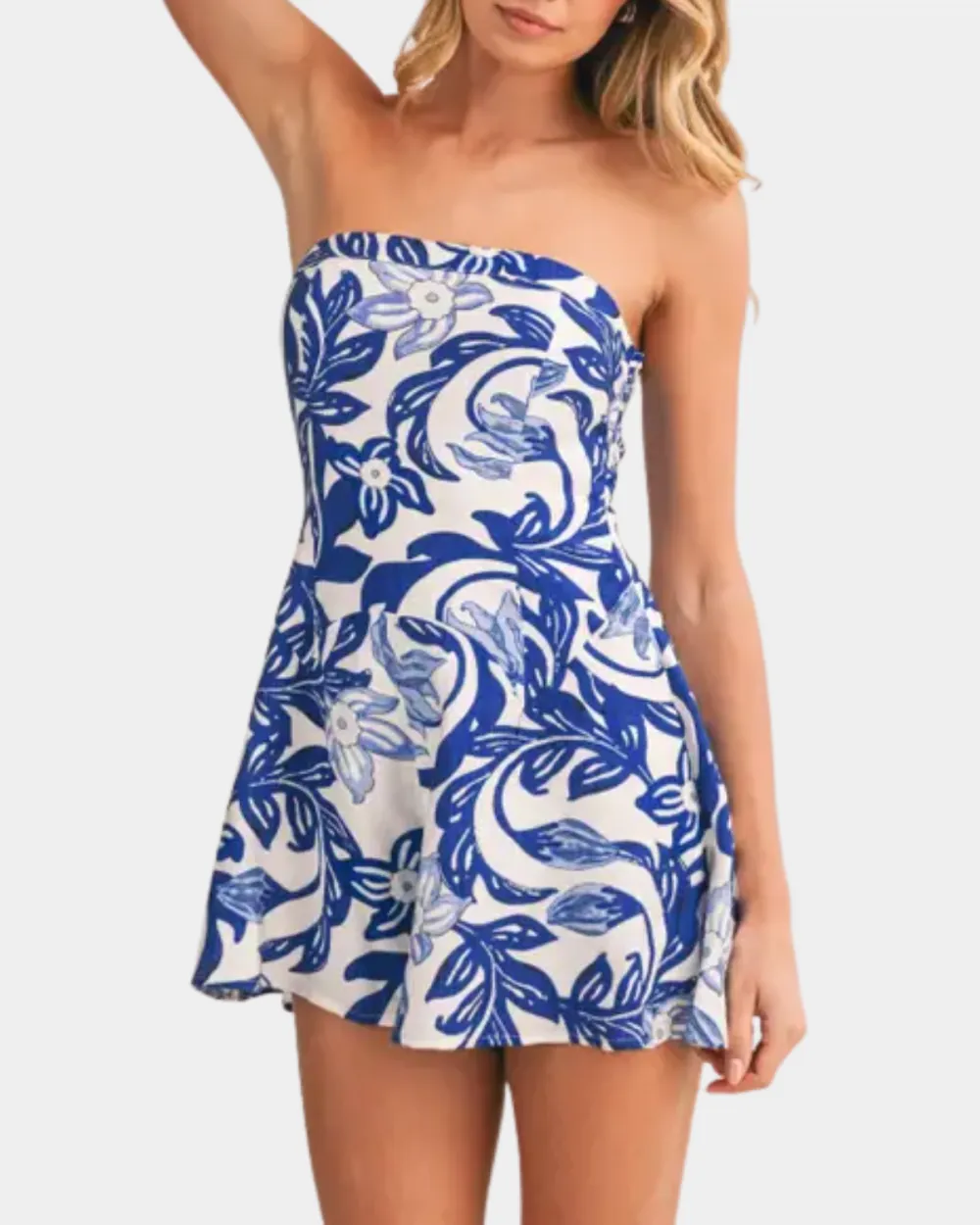 Floral Back Tie Romper