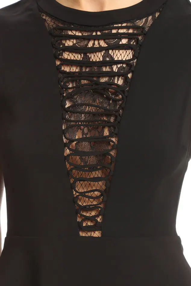 Floral Lace Lace-Up Tank Top