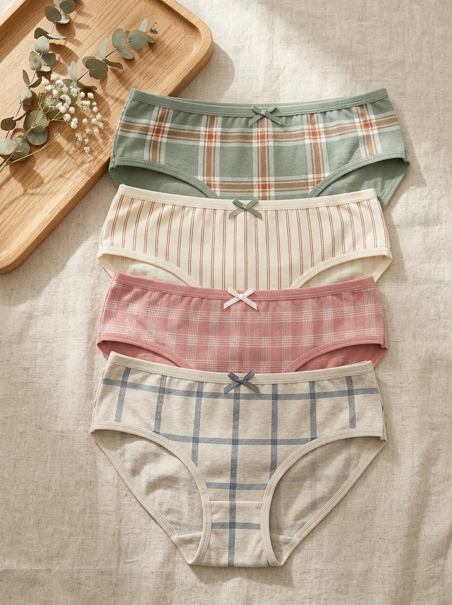 Women's Striped Printed 4-Pack Panty Set