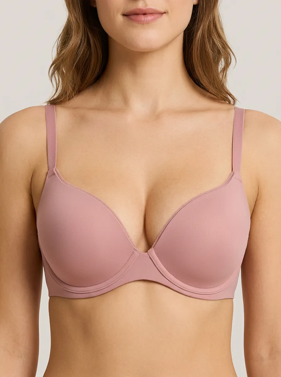 Women's Underwire Seamless Molded-Cup Adjustable-Strap Bra