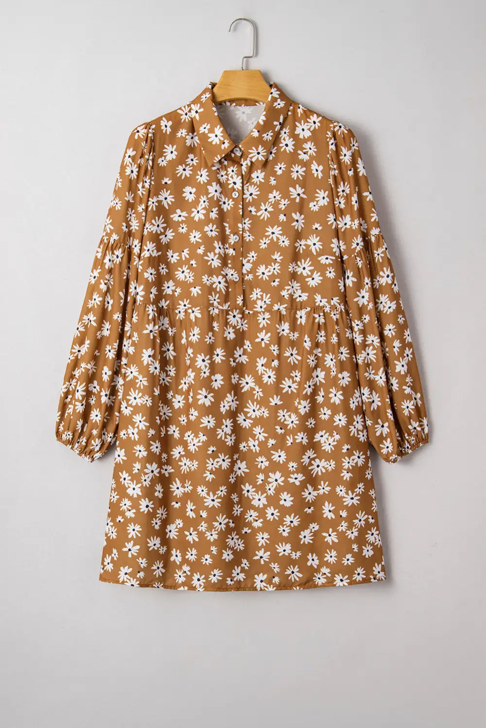 Wearable Cut Floral Printed Split Neck Dress