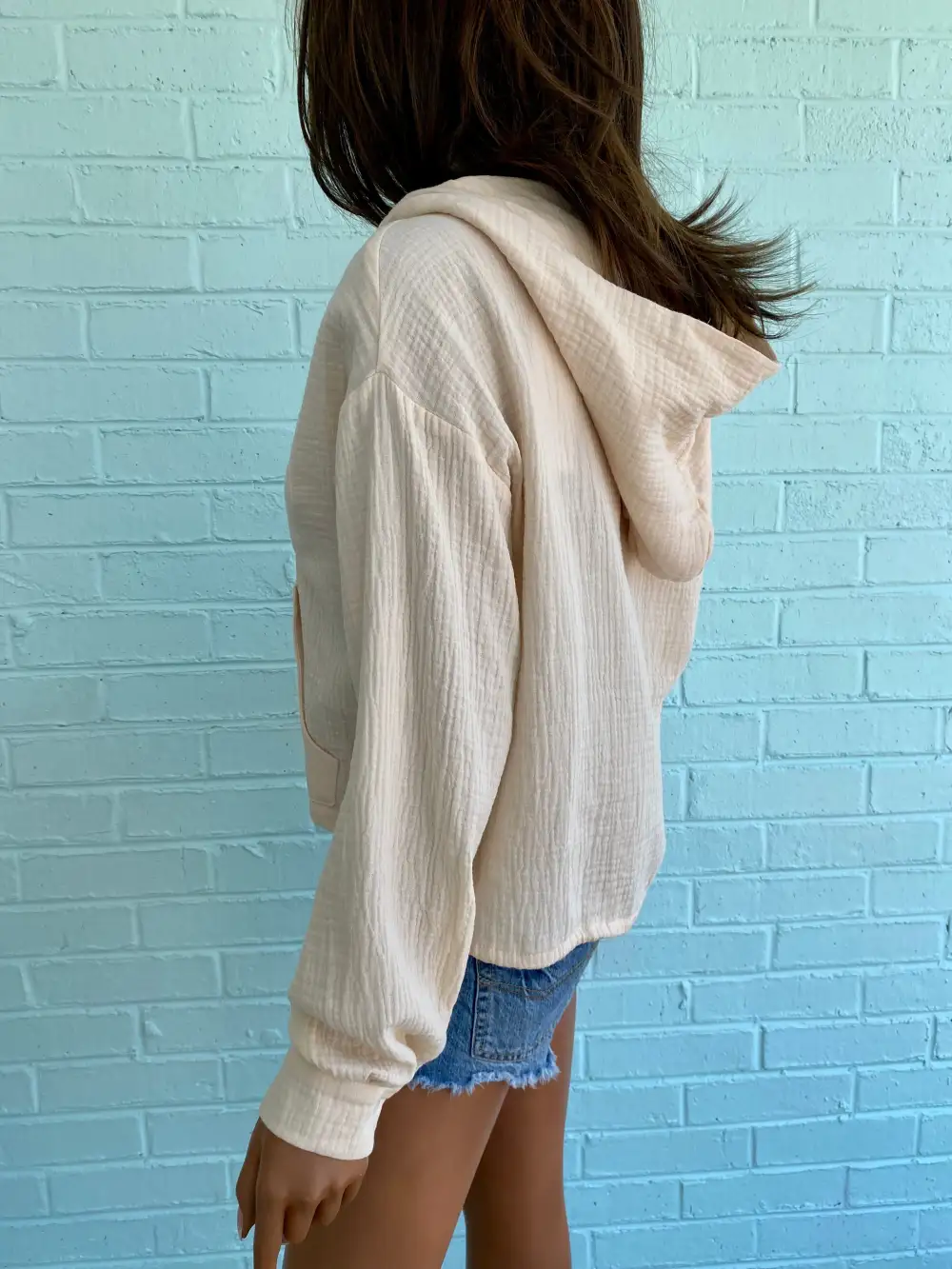 Relaxed Button Hoodie