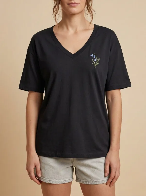Women's Drop-Shoulder V-Neck T-Shirt