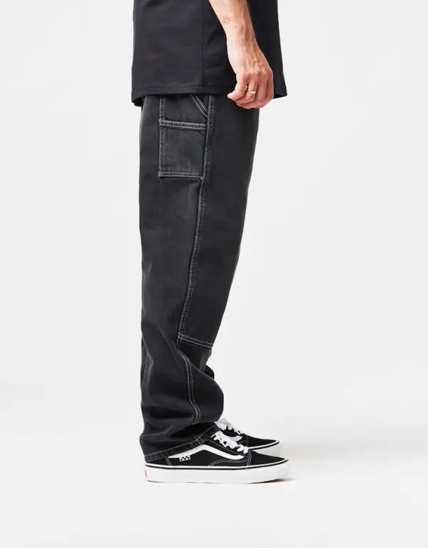 Washed Relaxed Double Knee Denim Jeans