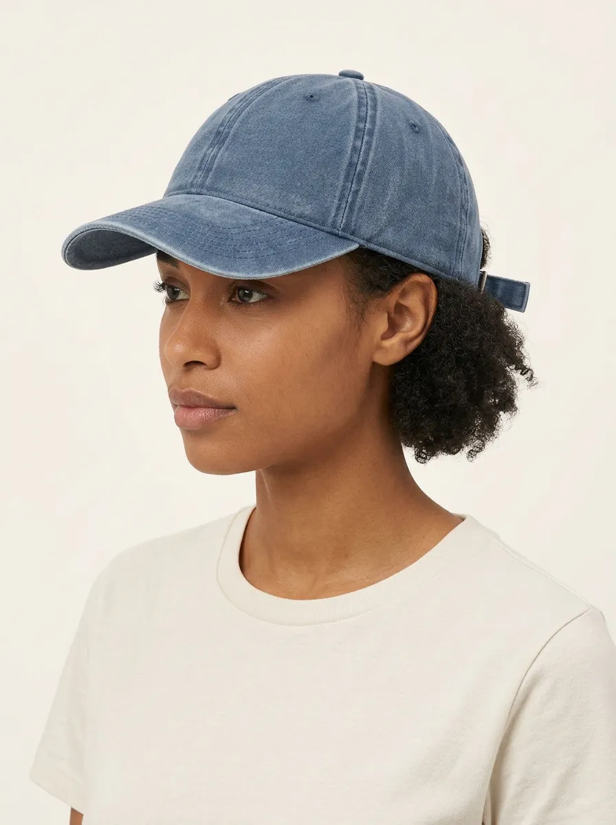Unisex Vintage Washed Blue Denim Baseball Cap