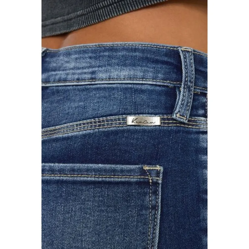 Plus Size Cat's Whiskers Button-Fly Denim Shorts