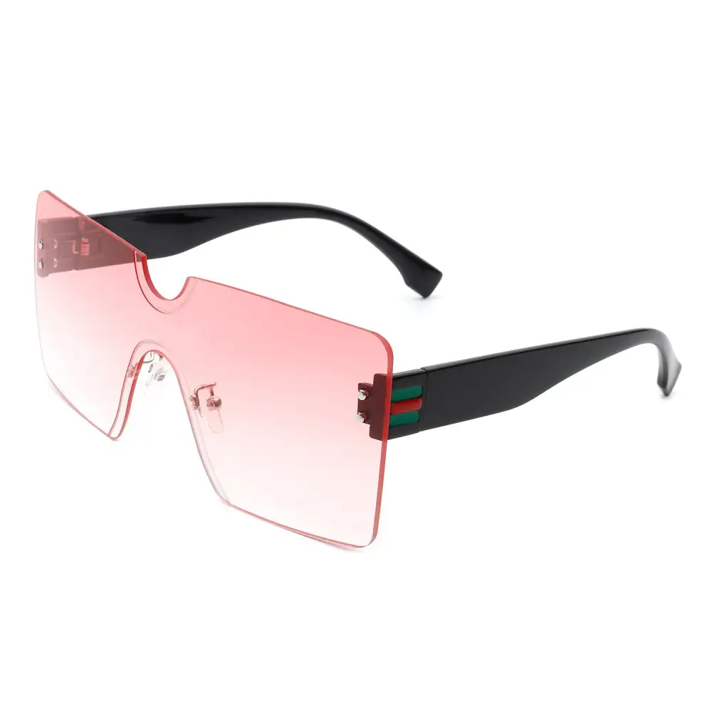 Woven Square Rimless Frame Sunglasses