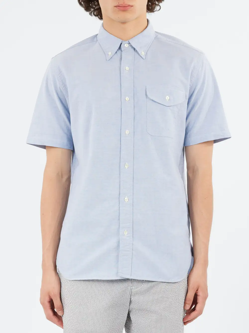 Men's Cotton Button Down Collar Chest Pocket Shirt