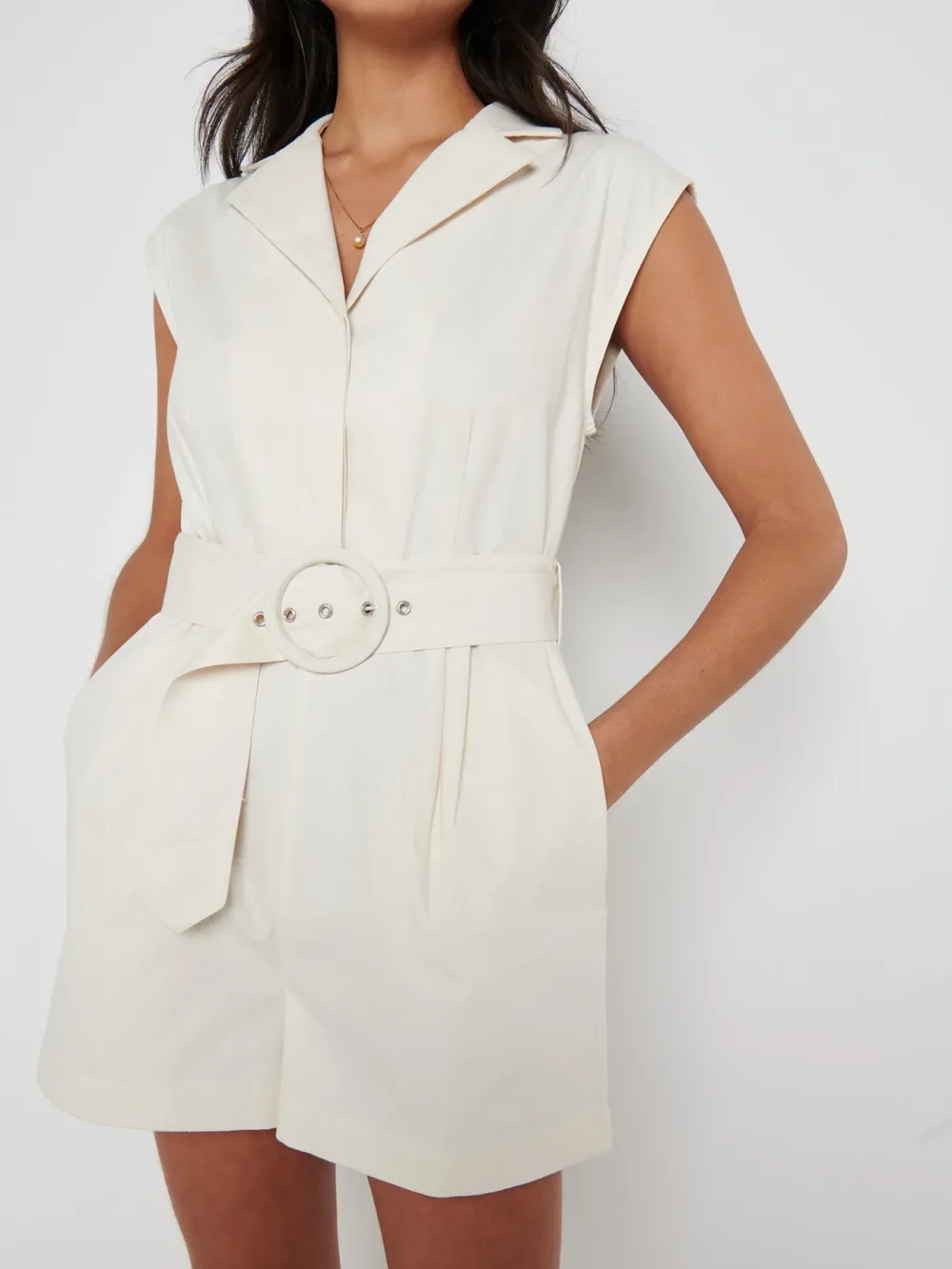 Cap Sleeve Belted Playsuit