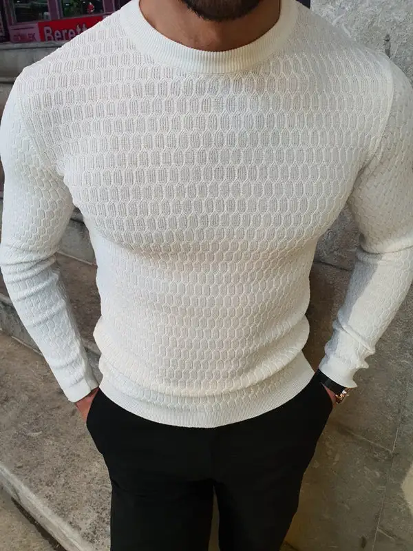 Refined Crew Neck Slim Fit Knit Sweater