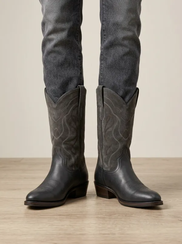 Unisex Decorative Embroidery Cowboy Western Boots