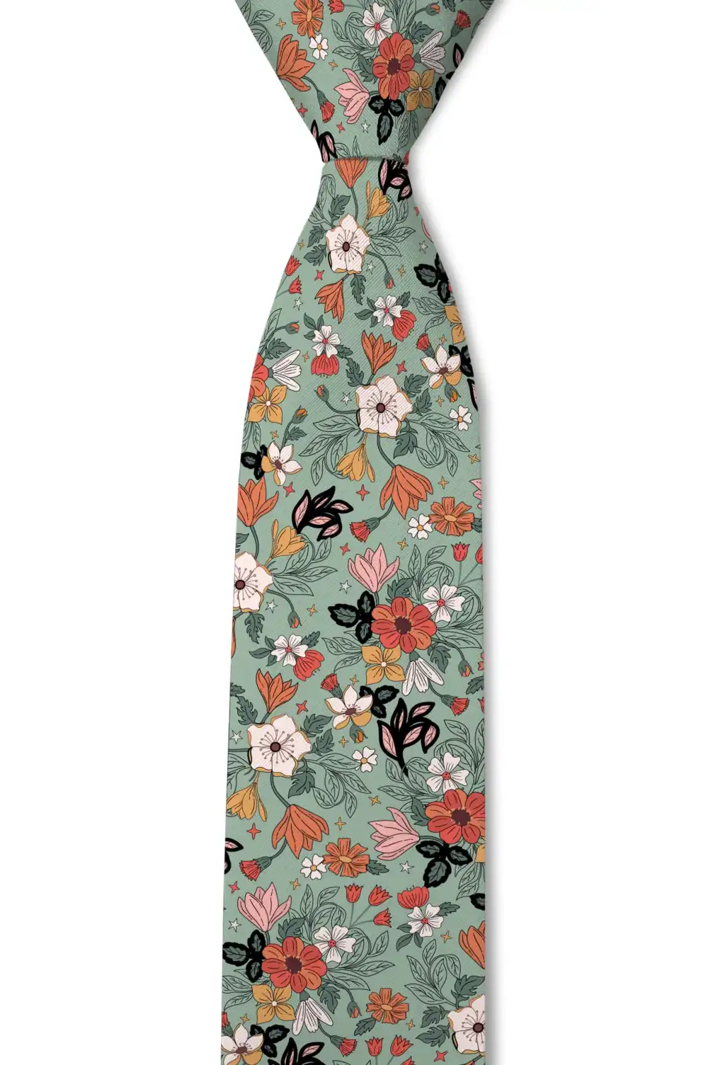 Versatile Botanical Floral Pattern Necktie