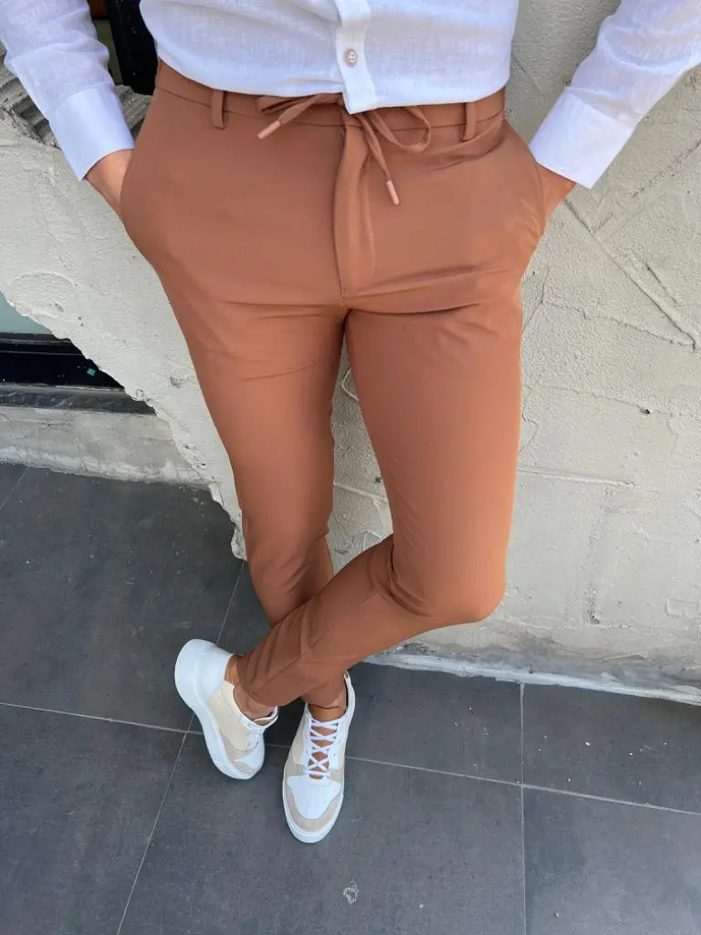 Refined Rope Detail Slim Fit Tailored Trousers