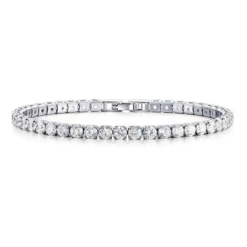 Women's Paved Zirconia Tennis Bracelet Fold Over Closure