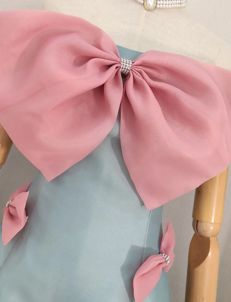 Bow Off Shoulder Party Evening Gown