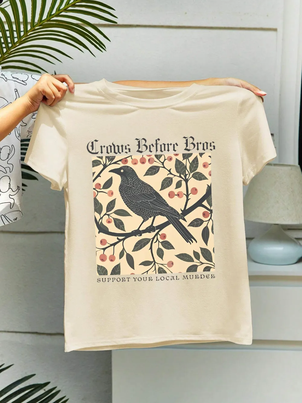 Crows Before Bros Crew Neck Short Sleeve T-Shirt