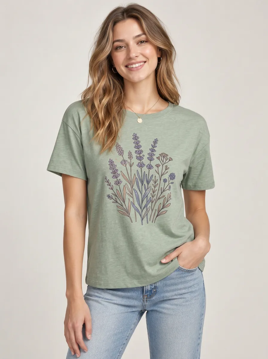 Women's Botanical Everyday Printed Tee