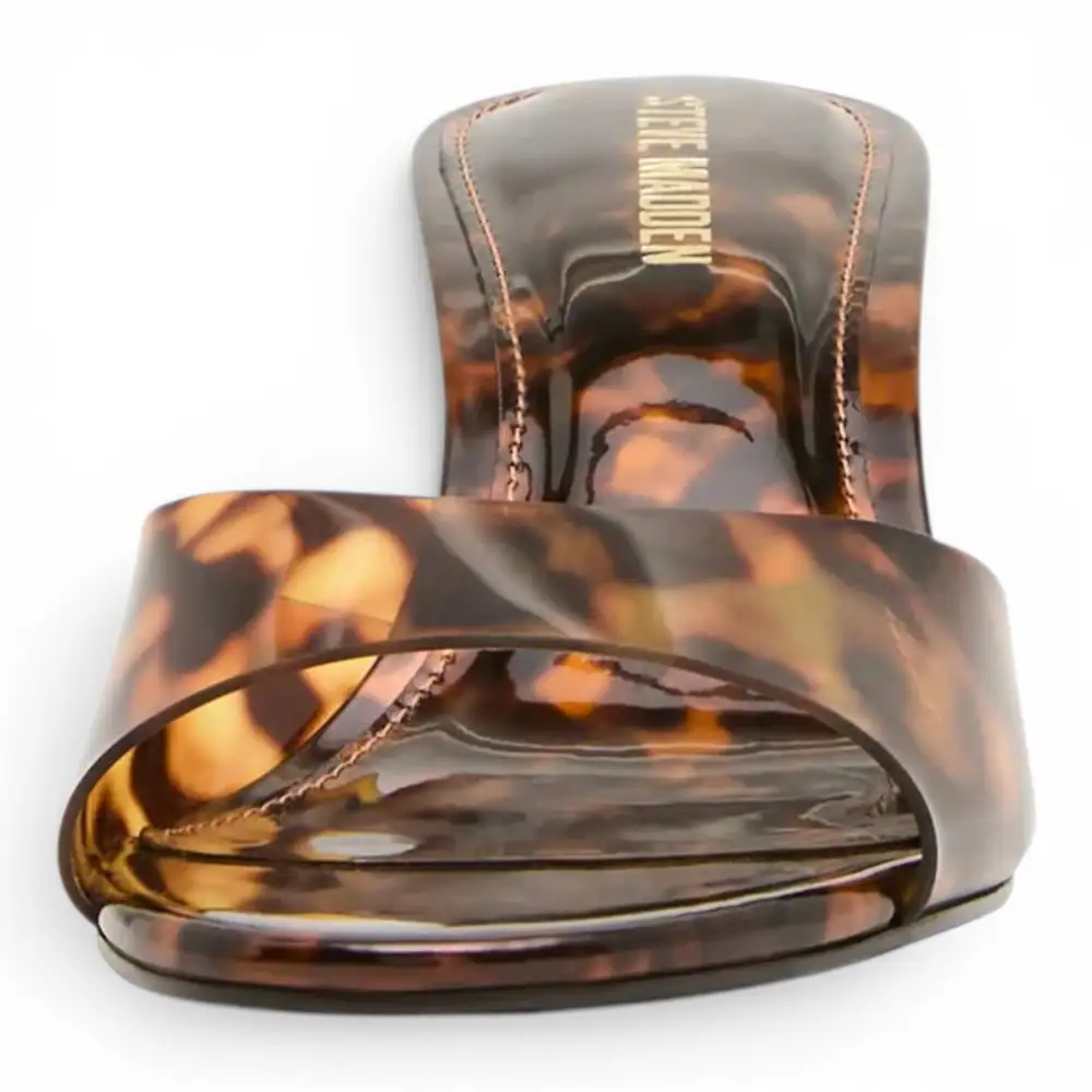 Kendrix Tortoise Print Vinyl Dress Slide Heels