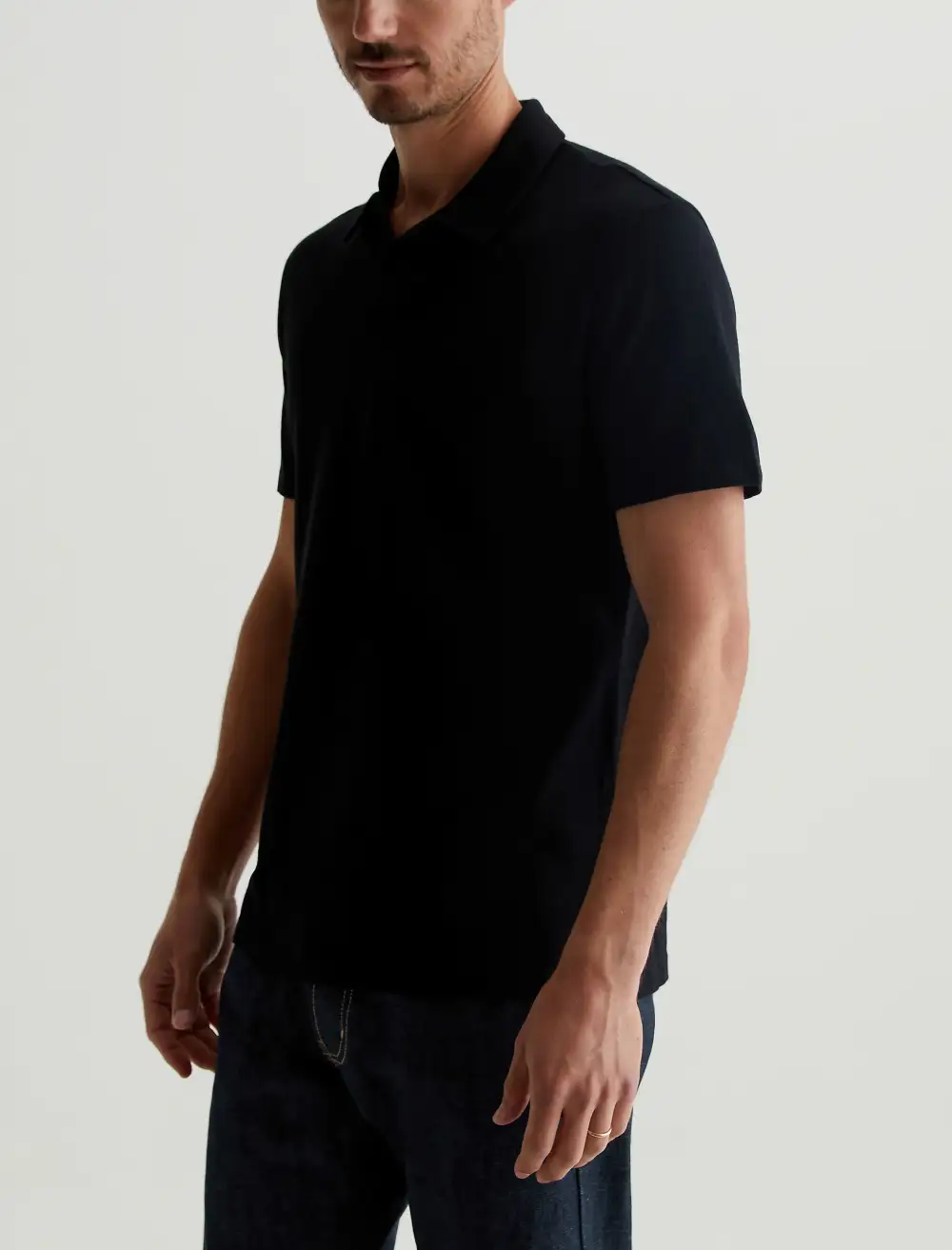 Men's Cotton Jersey Point Collar Polo Shirt