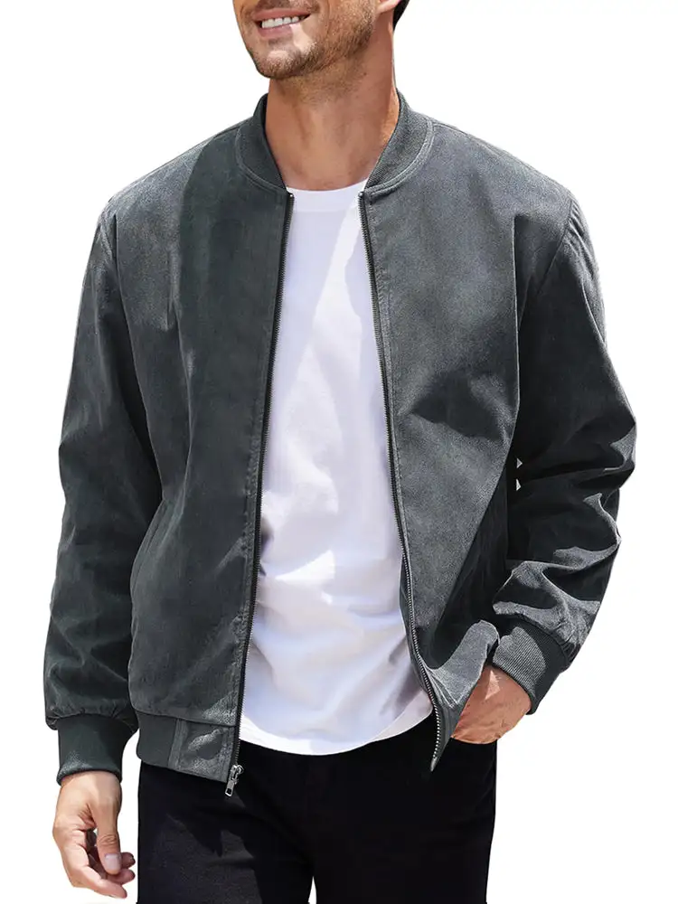 Vintage Suede Bomber Jacket