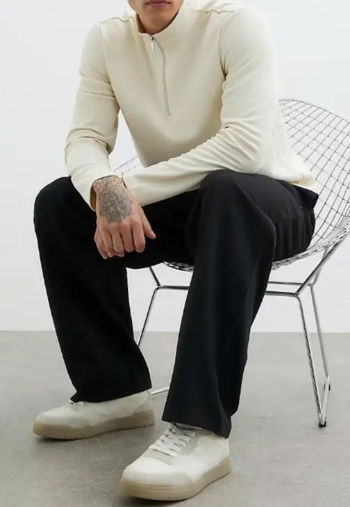 Men's Beige Fashion Basic Inner Sweatshirt
