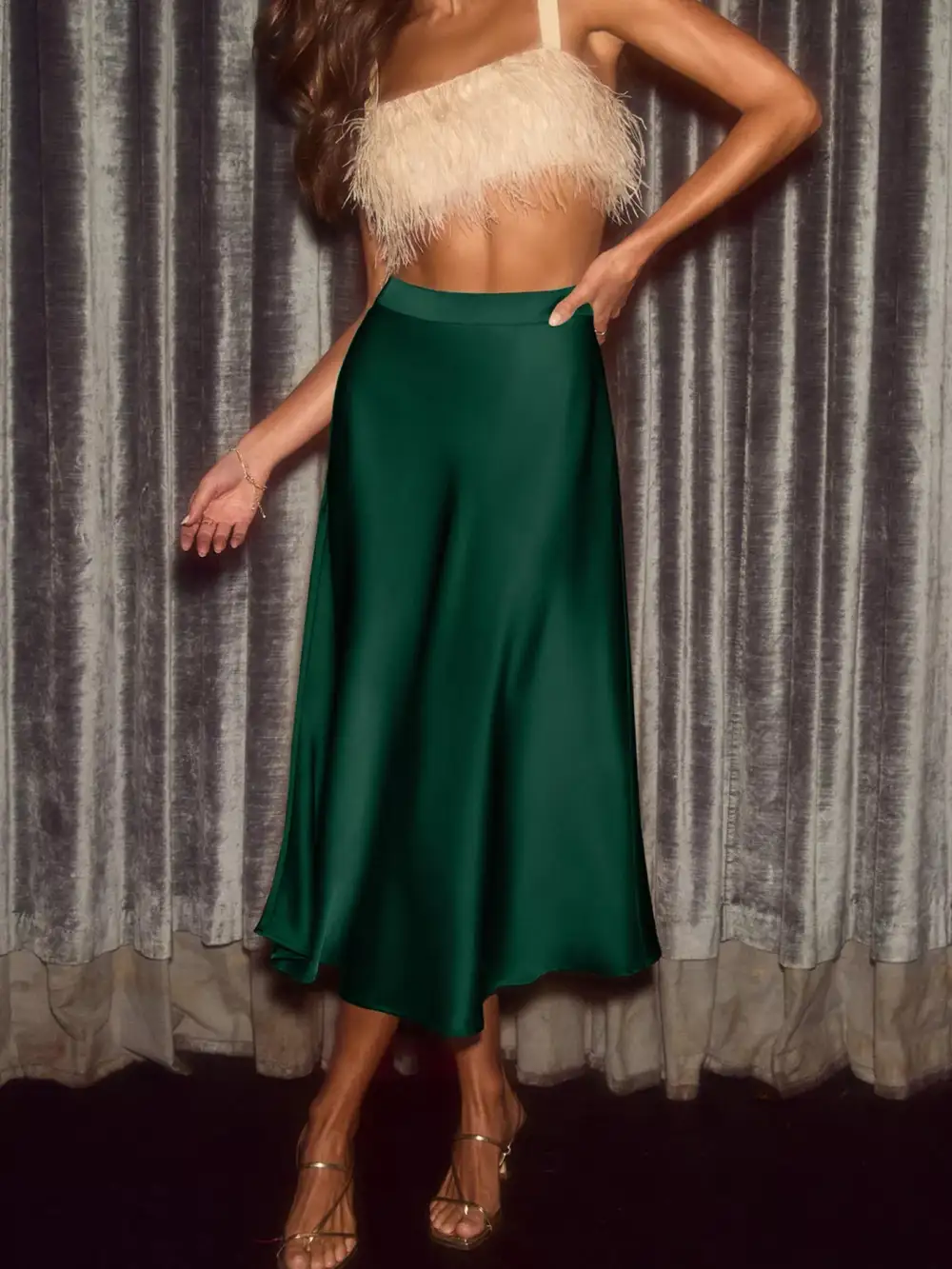 Modern Satin Midi Skirt