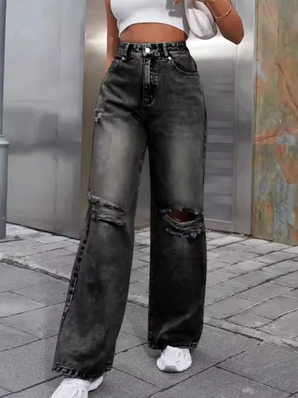 Relaxed Fit Collared Denim Jeans