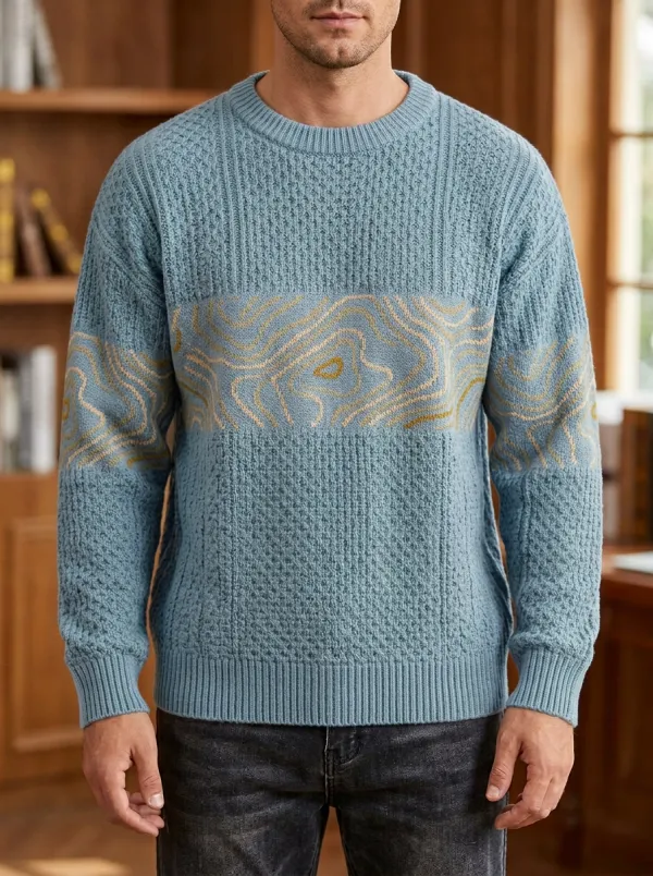 Men's Topographic Map Sweater