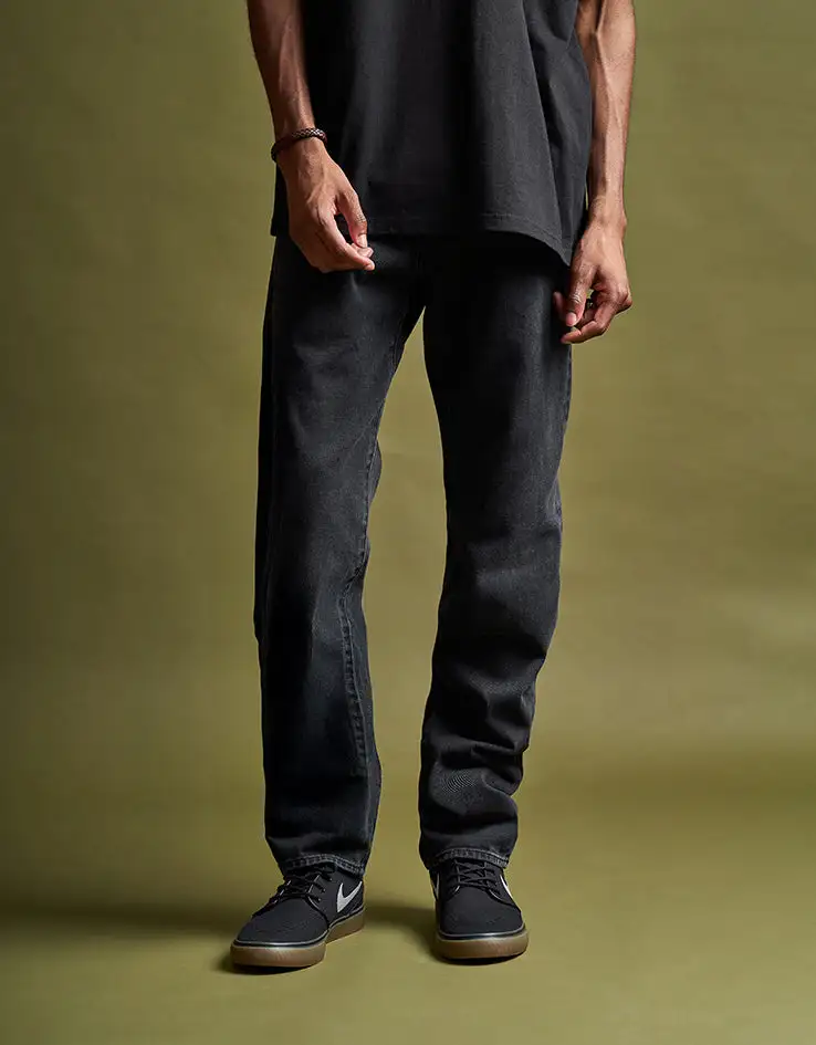 Versatile Stone Washed Baggy Denim Jeans