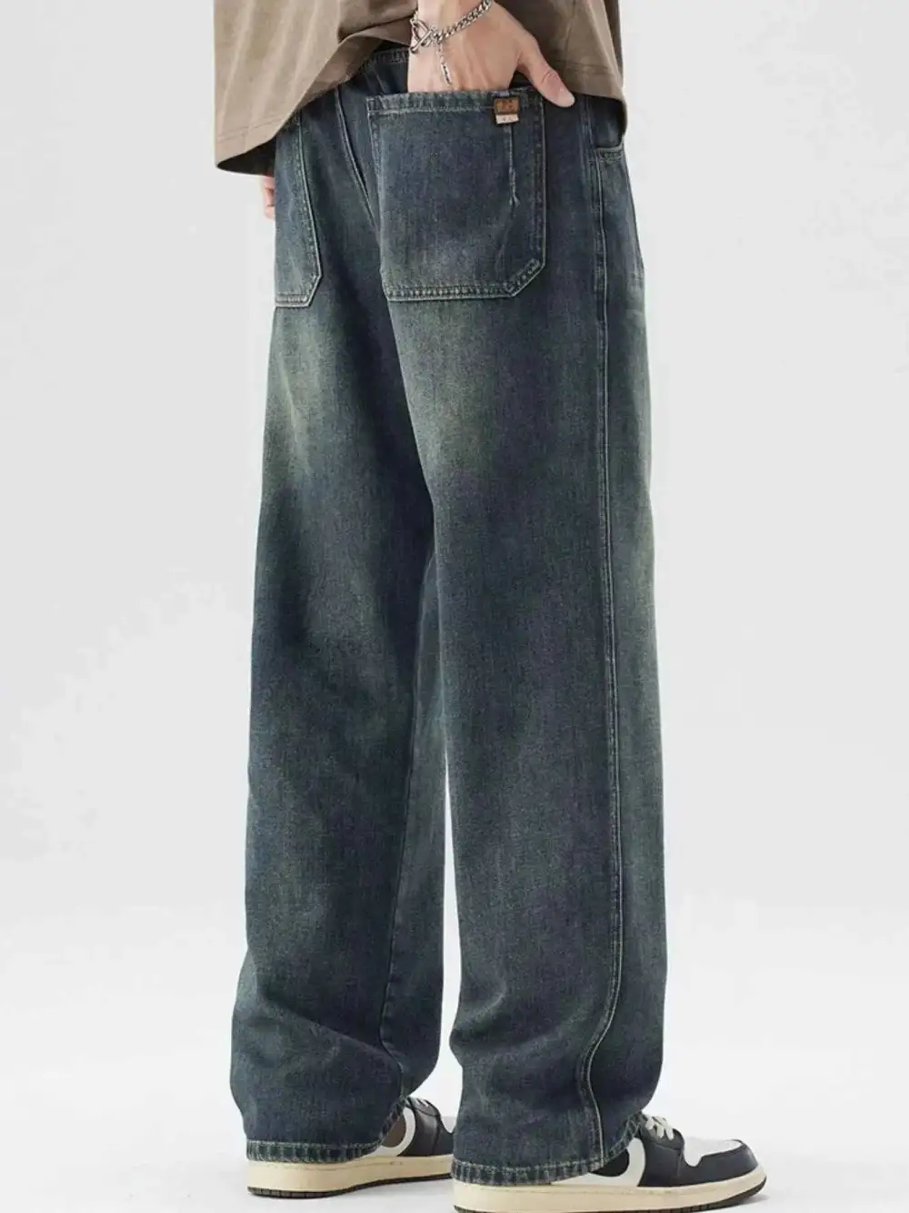 Casual Washed Wide Leg Relaxed Fit Jeans