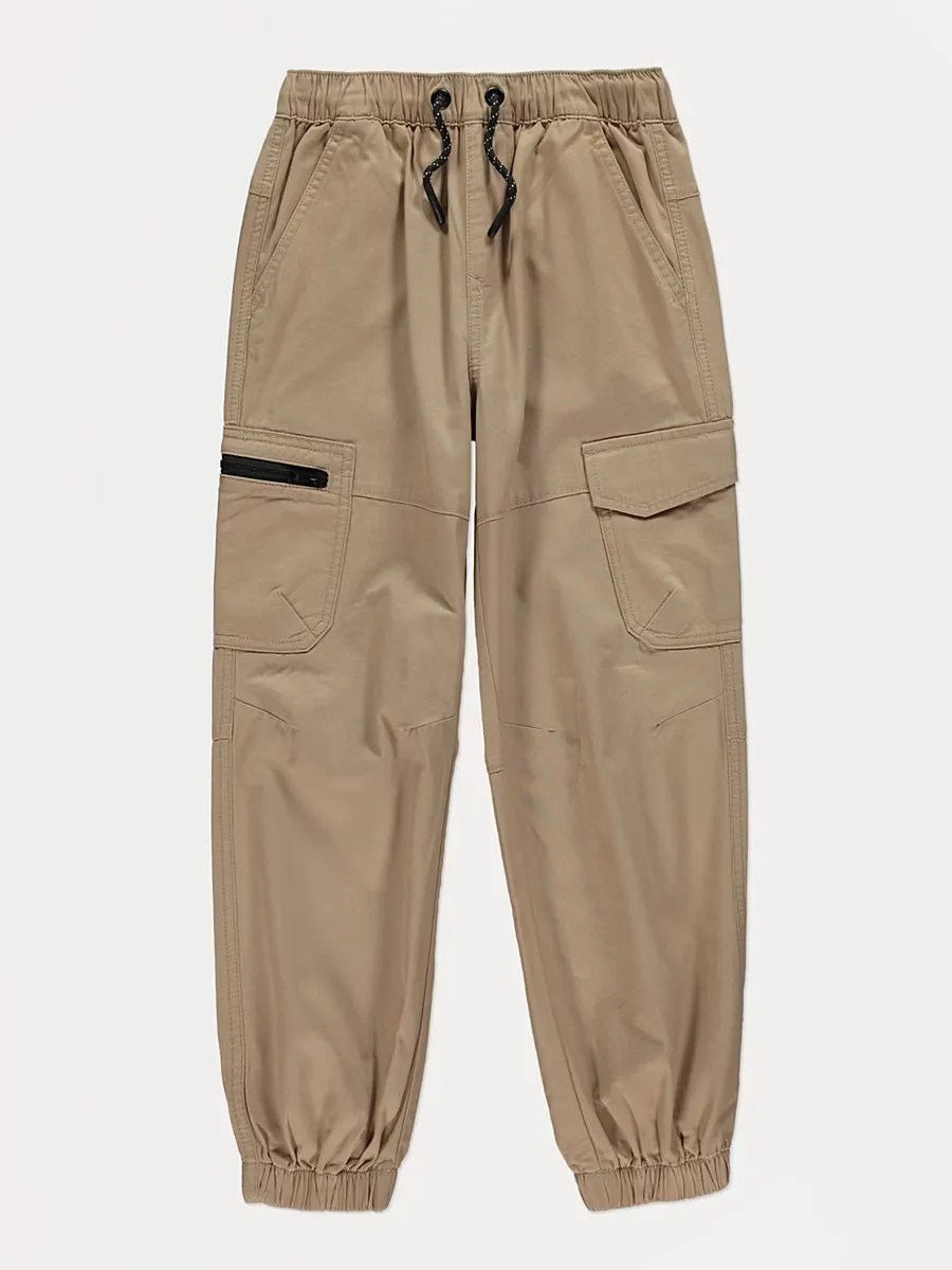Tan Woven Cargo Trousers
