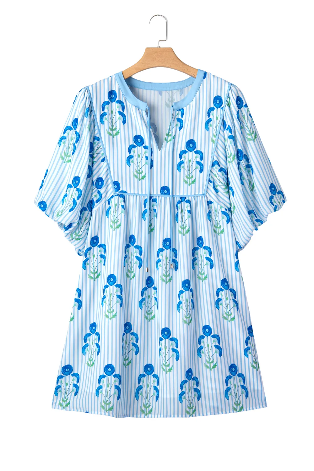 Blue Floral Plus Size Dress