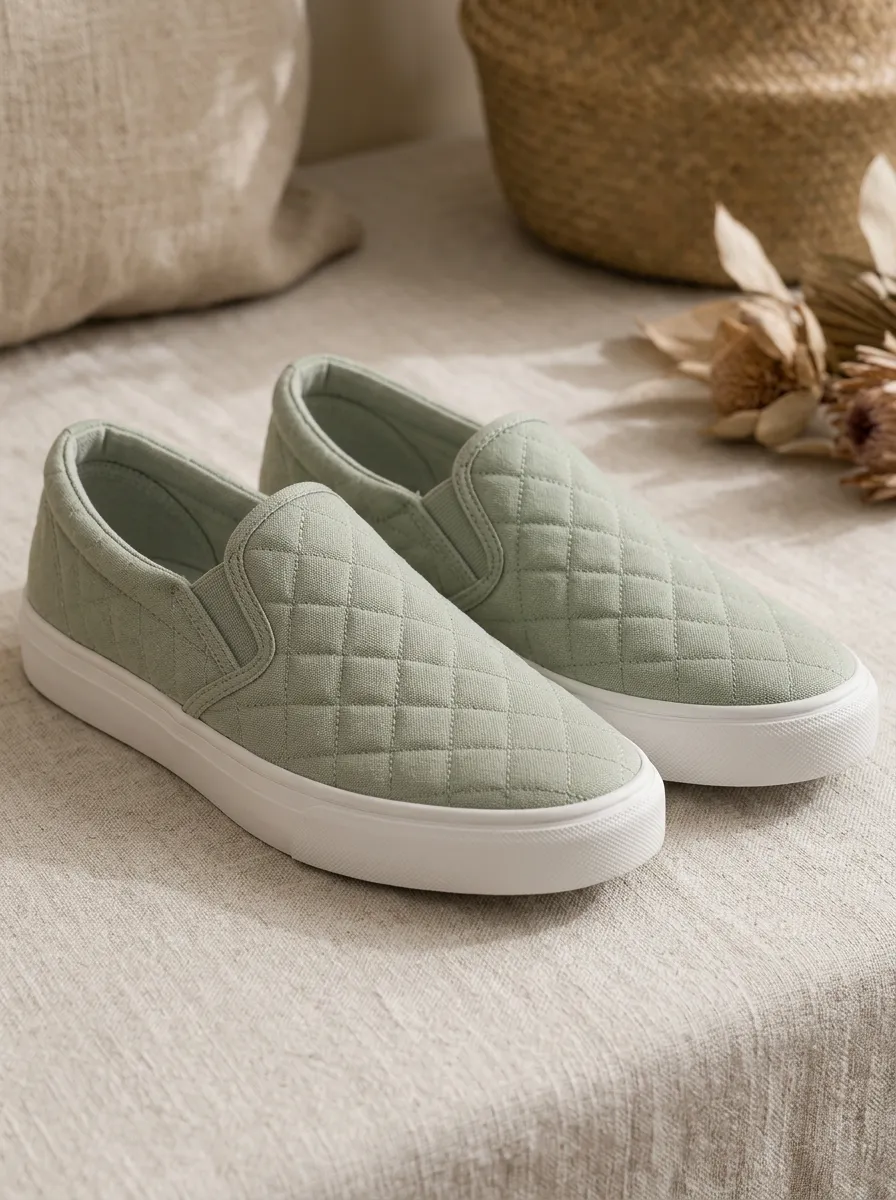 Women's Quilted Pattern Creative Slip-On Skate Shoes