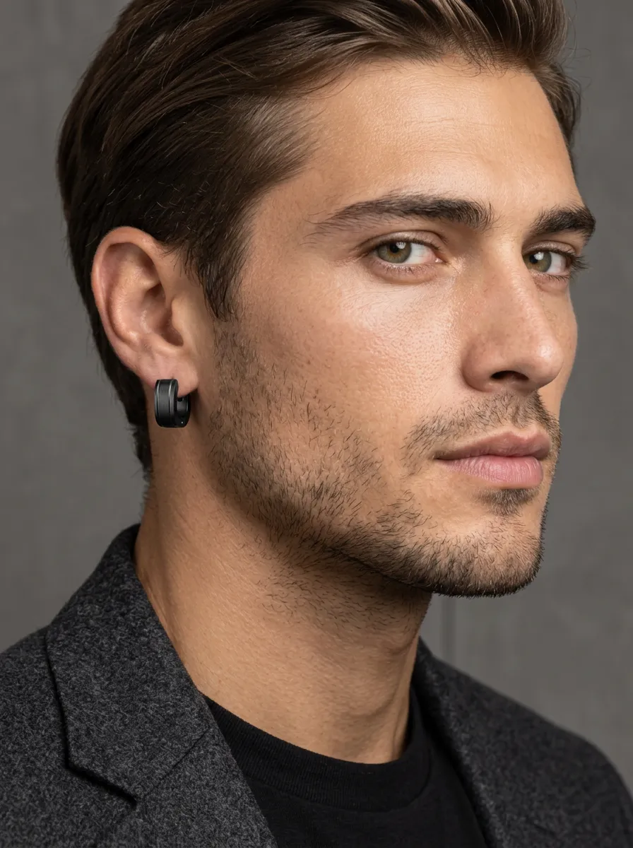 Men's Streamlined Hoop Earring
