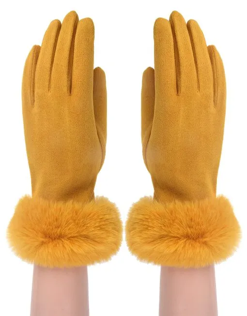 Classic Faux Fur Trim Gloves