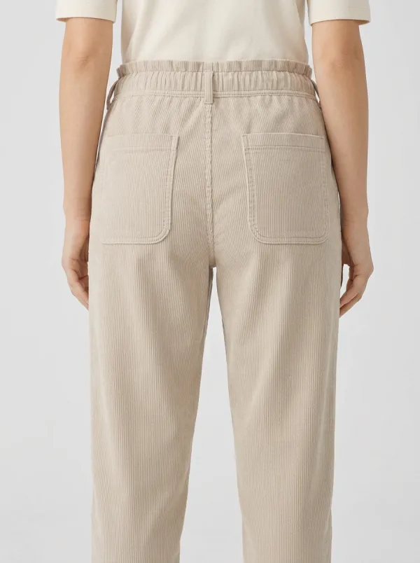 Women's Drawstring-Waist Tapered Corduroy Pants