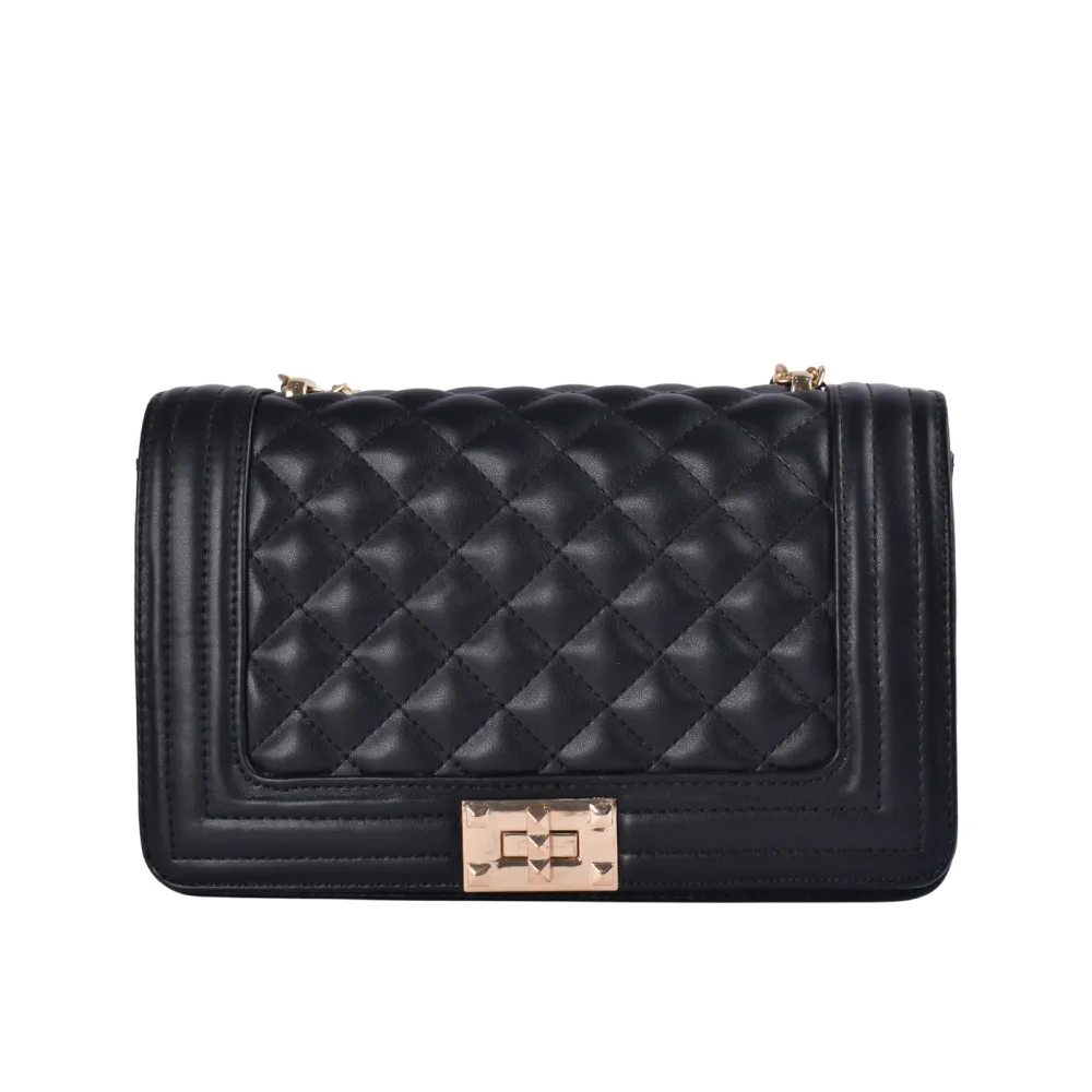 Modern Leather Structured Shoulder Bag