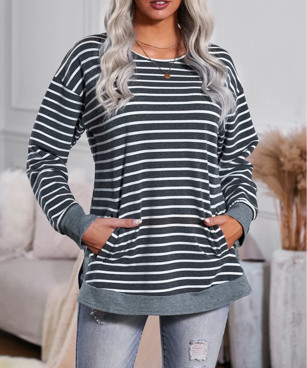 Striped Slits Sweatshirt