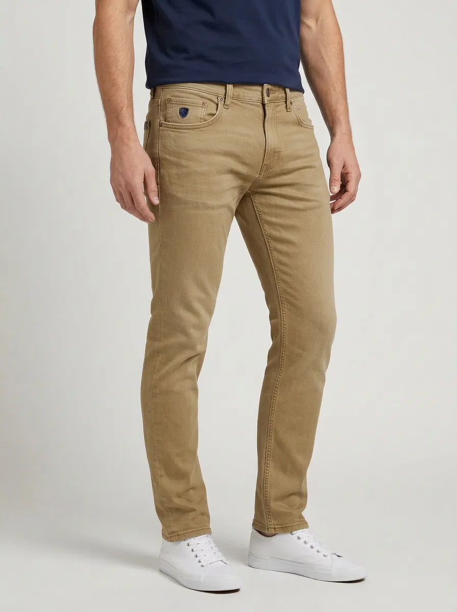 Men's Classic Blue Faded Wash Slim-Fit Jeans