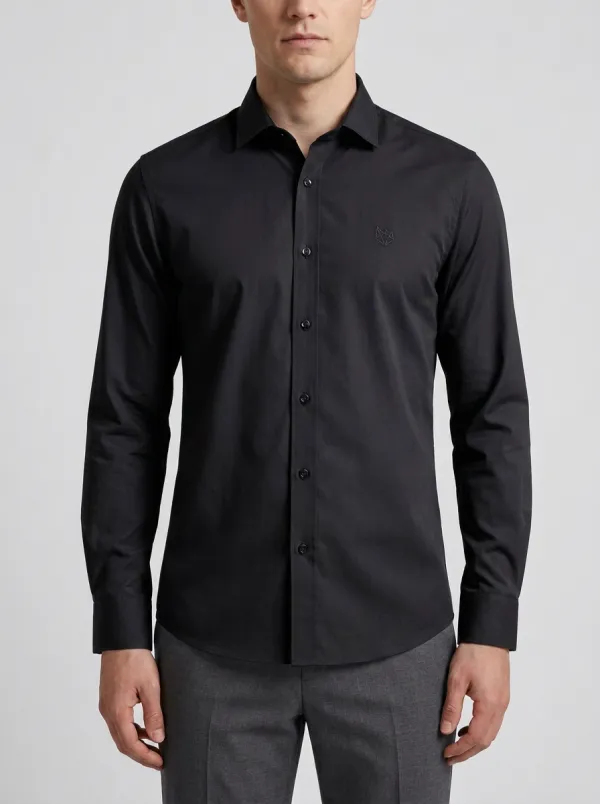Men's Minimalist Fox Logo Non-Iron Cotton Printed Shirt