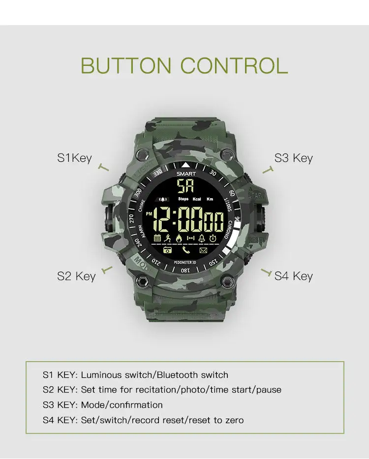 Bluetooth Smart watch Sport Pedometer waterproof