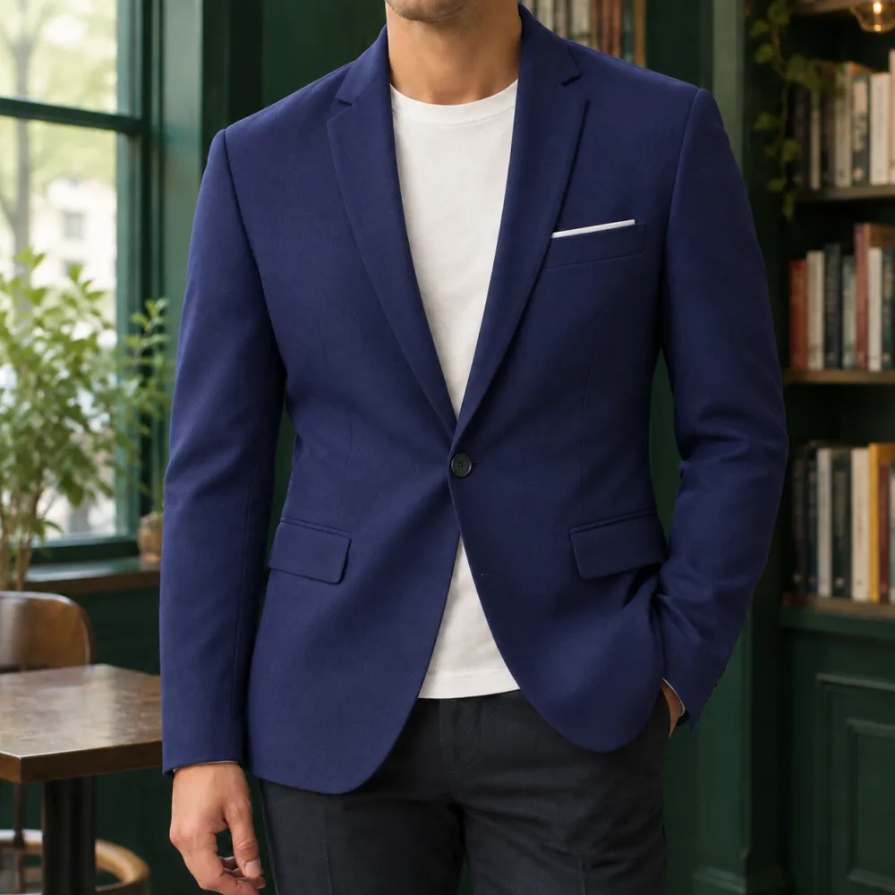 Tailored Notched-Lapel Blazer