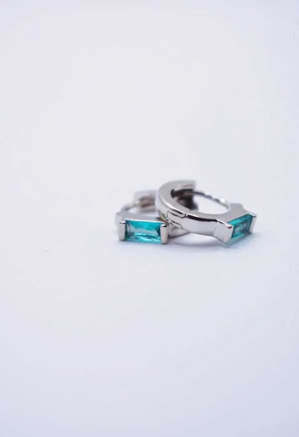 Gemstone Accent Everyday Hoop Earrings