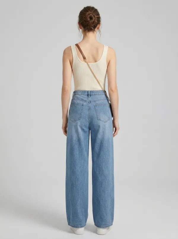 Women's Wide Leg Casual Denim Jeans