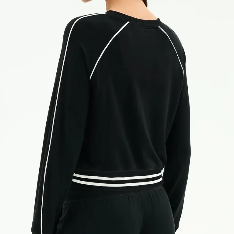 Raglan Stripe Fleece Sweatshirt