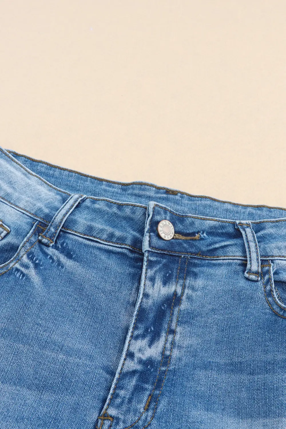 Sky Blue Vintage Distressed High Waist
