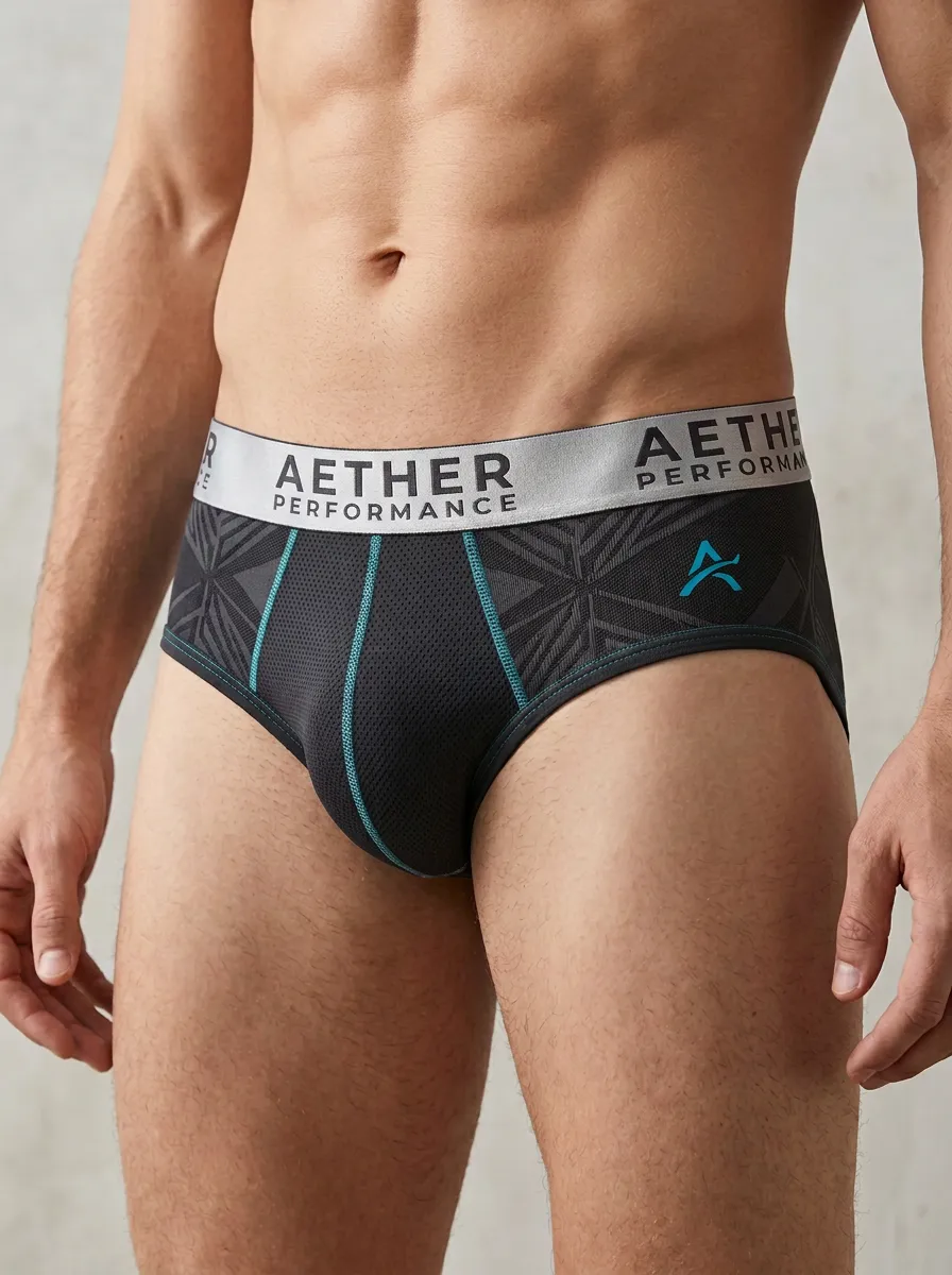 Men's Athletic Performance Geometric Printed Briefs